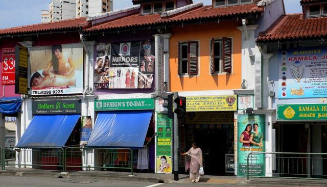 Singapur, Little India  - Shophouses in der Seangoon Road