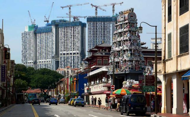 Singapur, Chinatown - der Sri Mariamman Hindu-Tempel in der South Bridge Road