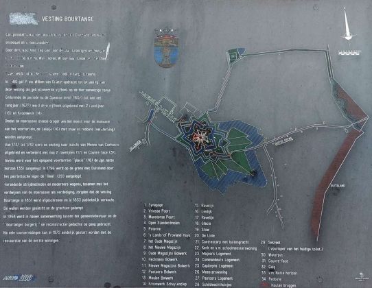 Vesting Bourtange - ein Plan mit der Agenda der historischen Festung in der Provinz Groningen Vesting Bourtange - ein Plan mit der Agenda der historischen Festung in der Provinz Groningen