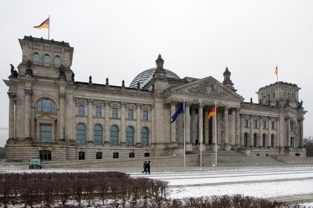 Das Reichstagsgebäude in Berlin, der Sitz des Deutschen Bundestages
