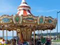 Cancale an der C&ocirc;te d&rsquo;&Eacute;meraude - die Man&egrave;ge, ein historisches Karussell, an der Pace du Calvaire