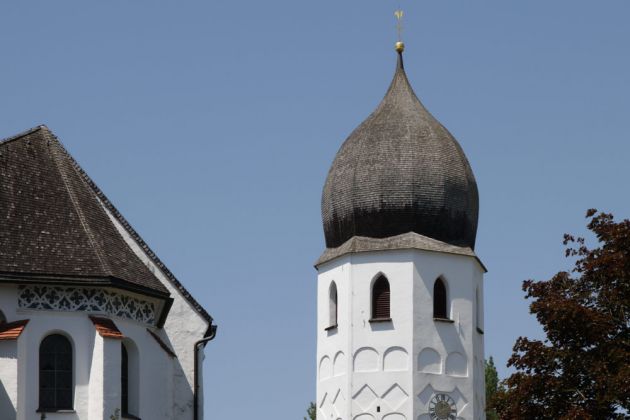 Frauenchiemsee, die Fraueninsel im Chiemsee - die Abtei Frauenwörth mit dem Campanile Frauenchiemsee, die Fraueninsel im Chiemsee - die Abtei Frauenwörth mit dem Campanile