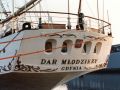 Das Heck der Dar Młodzieży, einem Segelschulschiff der polnischen Handelsmarine