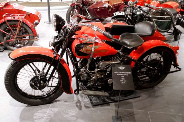 Harley-Davidson VLE Gespann, Baujahr 1935 – 1200 ccm, 36 PS – Top Mountain Motorcycle Museum, Timmelsjoch, Hochgurgl, Österreich