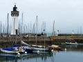 Phare de Port Haliguen, Baujahr 1840, Höhe 11,3 Meter - der Leuchtturm in Port Haliguen auf der Halbinsel Quiberon in der Bretagne