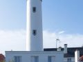 Der Leuchtturm der Stadt Quiberon - Phare de Port Maria im Süden der Halbinsel Quiberon, Bauzeit Ende des 19. Jahrhunderts, Höhe 25 Meter