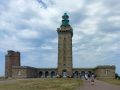 Der neue Leuchtturm am Cap Fréhel an der Côtes-d’Armor - der Phare du Cap Fréhel, Baujahre 1946 bis 1950, Höhe 33 Meter 
