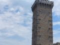 Phare du Cap Fréhel, Baujahre 1946 bis 1950, Höhe 33 Meter - die Seeseite des neuen Leuchtturms am Cap Fréhel an der Côtes-d’Armor