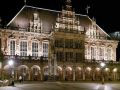 Hansestadt Bremen, der Marktplatz - die Renaissance-Fassade des Bremer Rathauses in der Nacht 