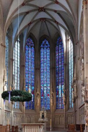 Münster in Westfalen im Zentrum des Münsterlands - der Innenraum der St. Lamberti Kirche Münster in Westfalen im Zentrum des Münsterlands - der Innenraum der St. Lamberti Kirche