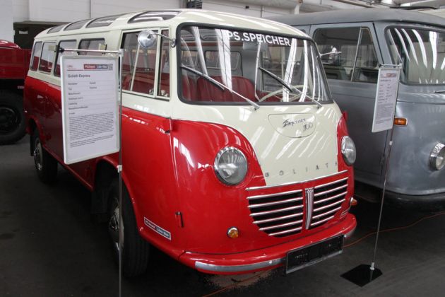 Das PS.Depot LKW+Bus des PS.Speichers Einbeck -Goliath Express 1100 'Luxusbus', Baujahr 1958 - Frontantrieb, Viertakt-Motor, 1093 ccm, 40 PS Das PS.Depot LKW+Bus des PS.Speichers Einbeck -Goliath Express 1100 'Luxusbus', Baujahr 1958 - Frontantrieb, Viertakt-Motor, 1093 ccm, 40 PS