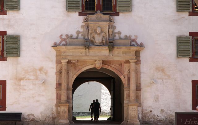 Schmalkalden am Rande des Thüringer Waldes - der Eingang zum Schloss Wilhelmsburg Schmalkalden am Rande des Thüringer Waldes - der Eingang zum Schloss Wilhelmsburg